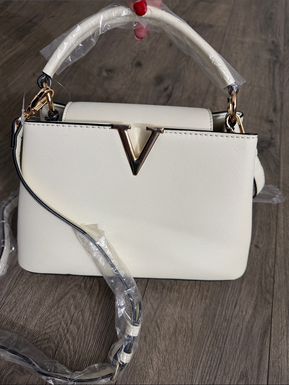 Fashion Women's Satchel with Gold V Accent NEW
